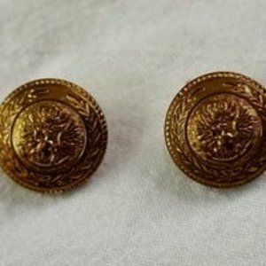 2 gold vintage buttons
